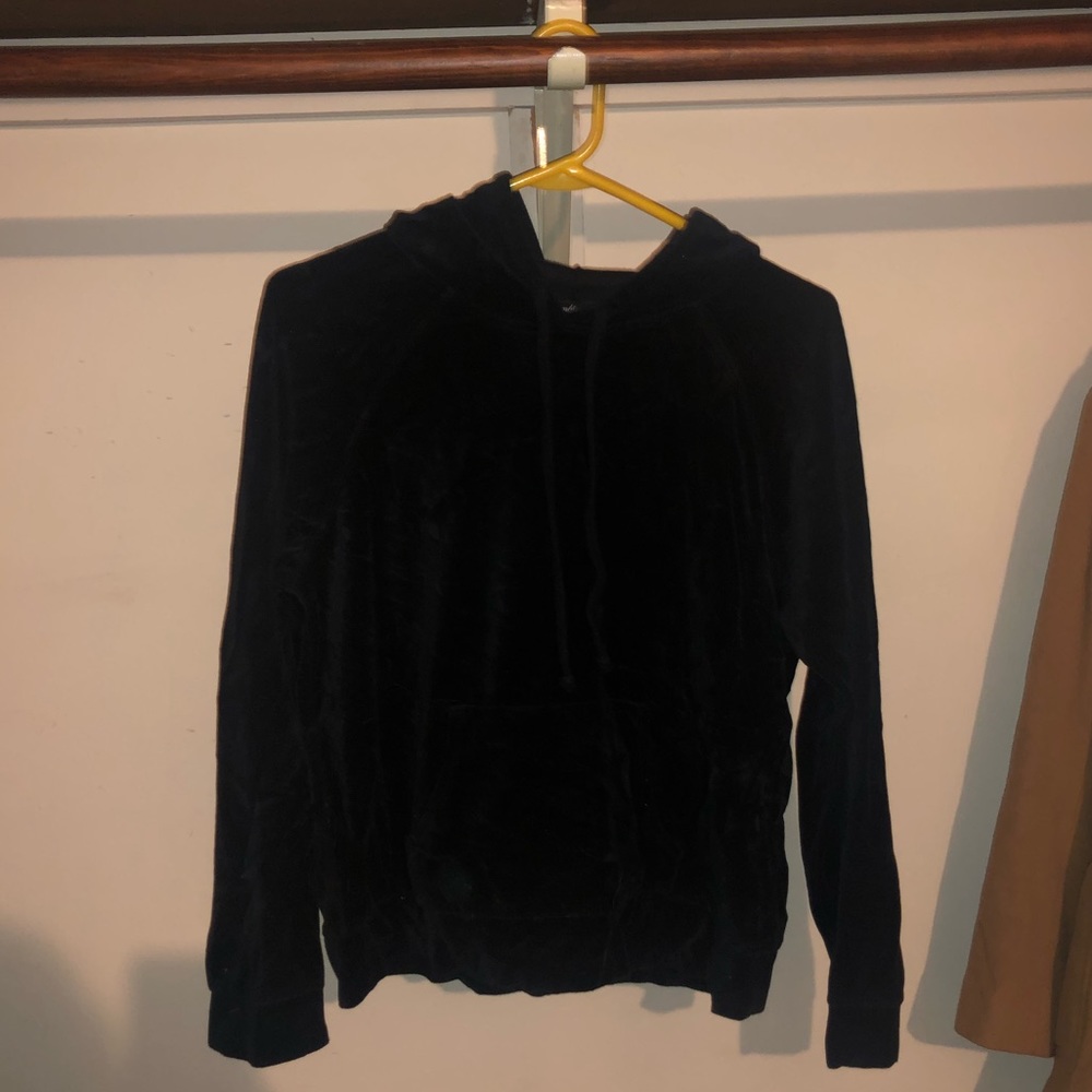 Fashion nova black velour hoodie